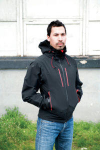 Expedition | Softshell Coupe-Vent personnalisé pour homme Noir Rouge 1