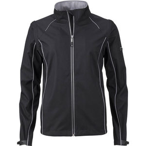 Fodo | Softshell Coupe-Vent personnalisé pour femme Noir Argent