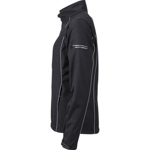 Fodo | Softshell Coupe-Vent personnalisé pour femme Noir Argent 3