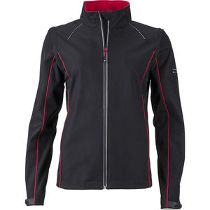 Fodo | Softshell Coupe-Vent personnalisé pour femme Noir Rouge