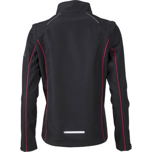 Fodo | Softshell Coupe-Vent personnalisé pour femme Noir Rouge 1