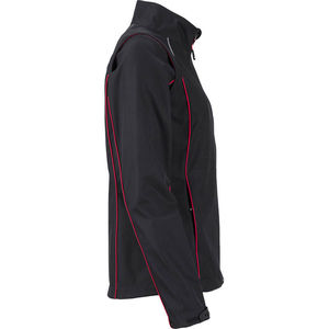 Fodo | Softshell Coupe-Vent personnalisé pour femme Noir Rouge 2