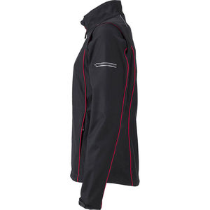 Fodo | Softshell Coupe-Vent personnalisé pour femme Noir Rouge 3