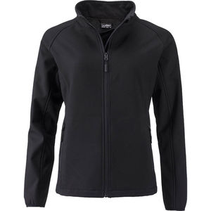 Geda | Softshell Coupe-Vent personnalisé pour femme Noir Noir