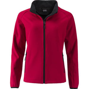 Geda | Softshell Coupe-Vent personnalisé pour femme Rouge Noir