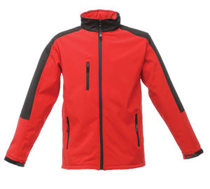 Here | Softshell Coupe-Vent personnalisé pour homme Rouge Noir 2
