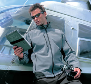 Ripstop Work | Softshell Coupe-Vent publicitaire pour homme Gris Noir 1