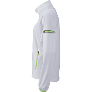 Diloo | Softshell Coupe-Vent Sport personnalisé pour femme Blanc Vert vif 3