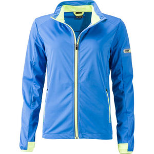 Diloo | Softshell Coupe-Vent Sport personnalisé pour femme Bleu vif Jaune Vif