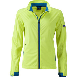 Diloo | Softshell Coupe-Vent Sport personnalisé pour femme Jaune Vif Bleu vif