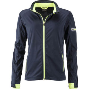 Diloo | Softshell Coupe-Vent Sport personnalisé pour femme Marine Jaune Vif