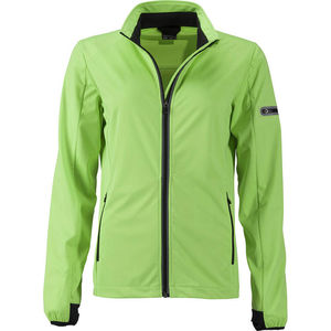 Diloo | Softshell Coupe-Vent Sport personnalisé pour femme Vert vif Noir