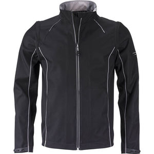 Tepoo | Softshell Coupe-Vent publicitaire pour homme Noir Argent