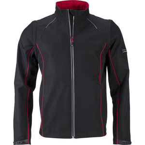 Tepoo | Softshell Coupe-Vent publicitaire pour homme Noir Rouge