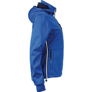 Daffo | Softshell personnalisé pour femme Bleu nautique Marine Blanc 1