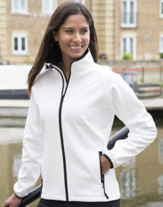 Gicage | Softshell publicitaire pour femme Blanc Noir 2