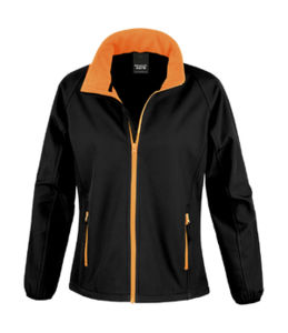 Gicage | Softshell publicitaire pour femme Noir Orange 1