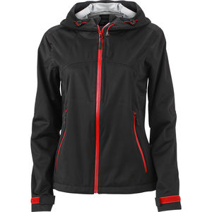 Hata | Softshell publicitaire pour femme Noir Rouge