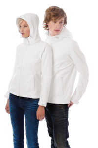 Hooded Lady | Softshell publicitaire pour femme Blanc 3