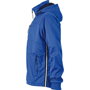 Mooza | Softshell publicitaire pour homme Bleu nautique Marine Blanc 3