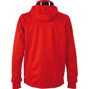 Mooza | Softshell publicitaire pour homme Rouge Marine Blanc