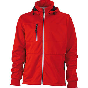 Mooza | Softshell publicitaire pour homme Rouge Marine Blanc 1