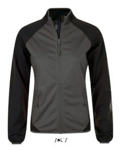 Rollings Women | Softshell personnalisé pour femme Gris foncé Noir