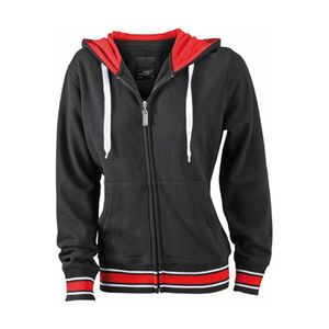 Sweat Shirt personnalisable uni à capuche Femme Noir Rouge