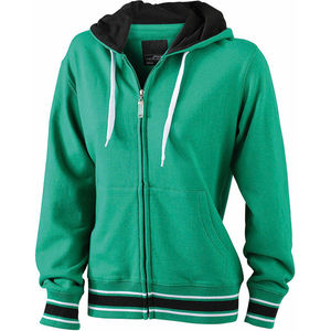 Sweat Shirt personnalisable uni à capuche Femme Vert Noir