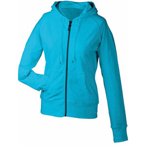 Sweat Shirt publicitaire uni à capuche Femme Turquoise