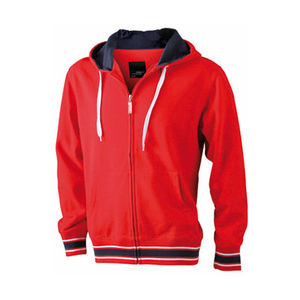 Sweat Shirt publicitaire uni à capuche Homme Rouge Marine
