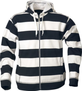 Veste à personnaliser à capuche homme Blanc Rayures Marine