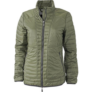 Nufy | Veste publicitaire pour femme Vert Olive Argent