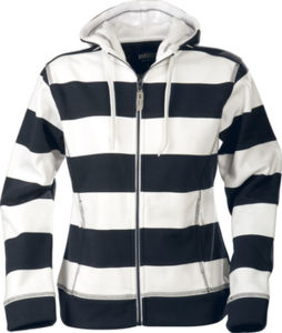 Veste personnalisable à capuche femme Blanc Rayures Marine