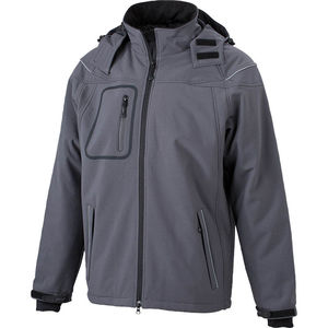 Veste personnalisable softshell à capuche amovible Carbone