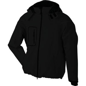 Veste personnalisable softshell à capuche amovible Noir