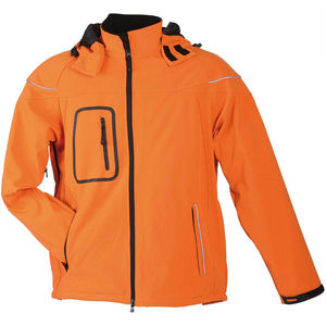 Veste personnalisable softshell à capuche amovible Orange