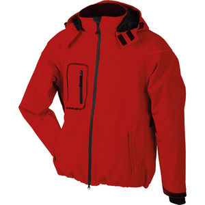 Veste personnalisable softshell à capuche amovible Rouge