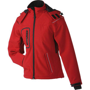 Veste personnalisé softshell à capuche amovible Rouge