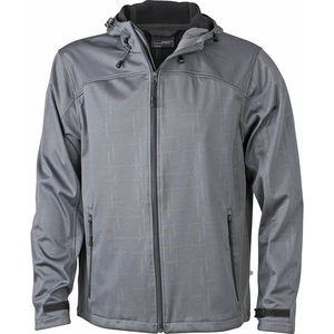 Veste personnalisé softshell à capuche homme Carbone Noir