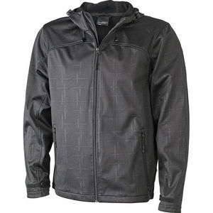 Veste personnalisé softshell à capuche homme Noir Noir