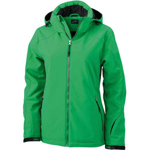 Veste publicitaire softshell à capuche amovible Vert