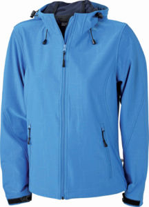 Veste publicitaire softshell à capuche femme Aqua Marine