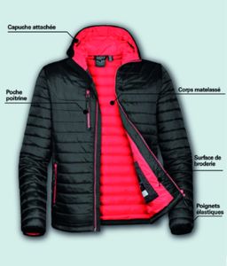 Warroo | Veste personnalisée pour homme Noir Rouge 11