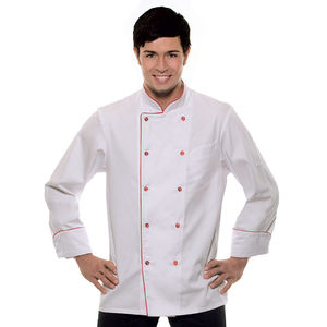 Veste cuisinier Blanc Rouge