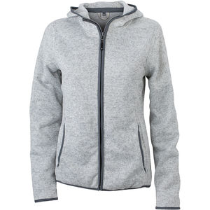 Veste personnalisable polaire à capuche femme Gris Mélangé Carbone