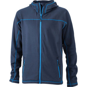 Veste personnalisé polaire à capuche homme Marine Cobalt