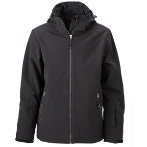 Veste personnalisé softshell à capuche amovible Noir